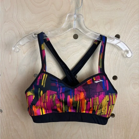 Brooks Run Happy Uprise Pullover Sports Bra Medium AB Fit - Picture 2 of 9